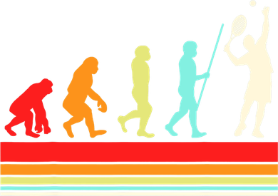 Tennis Player Evolution Retro Vintage Color Doggie Tank