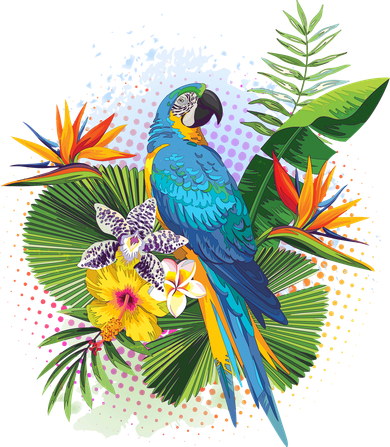Tropical Paradise Flower Parrot Women's Sweatshirt
