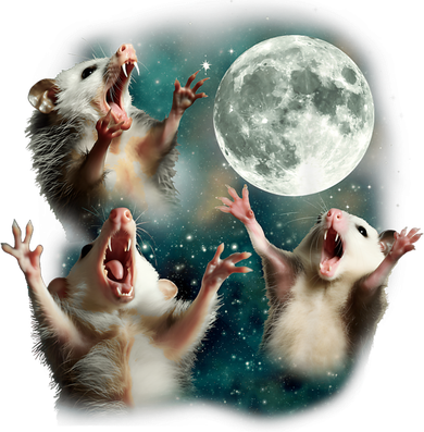 Three Possum Moon | 3 Opossum Funny Weird Cursed Meme Kids Hoodie