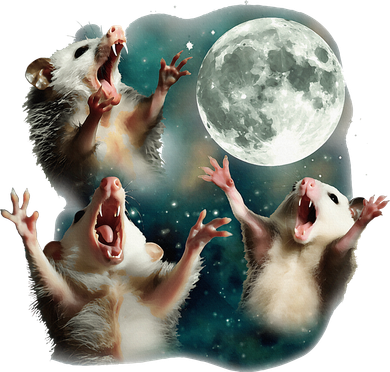 Three Possum Moon 3 Opossum Kids Hoodie