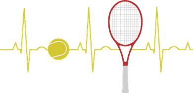 Tennis Player Retro Sport Racket & Tennis Ball Heartbeat Bucket Hat