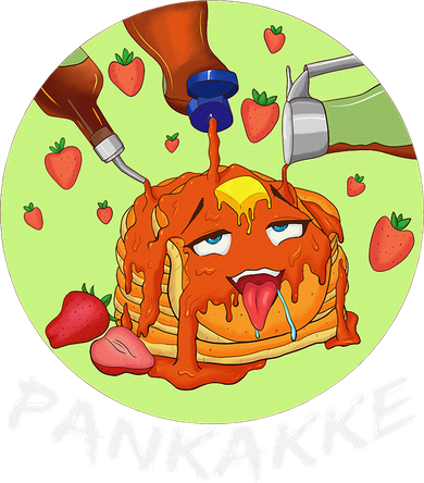 This pancake REALLY loves syrup! Funny anime food pun Hat