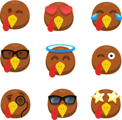 Turkey Emoji's Funny Thanksgiving  Kids T-Shirt