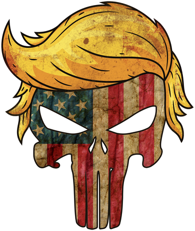 Trump American Skull Golden Hair Bucket Hat