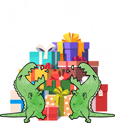T-Rex Christmas Button