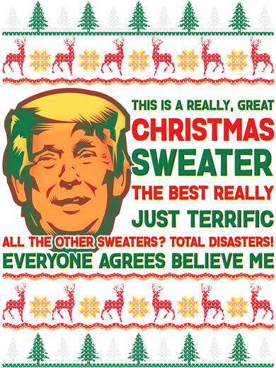 Funny Trump Ugly Christmas Sweater Toddler T-Shirt
