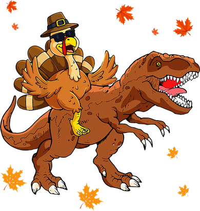 Turkey Riding T Rex Thanksgiving Dinosaur Kids Sweatshirt