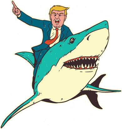Donald Trump Riding Shark Toddler Long Sleeve