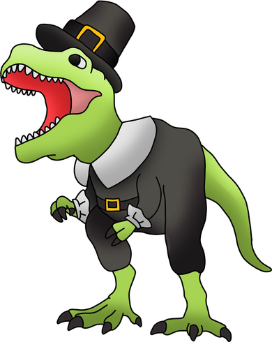 Dinosaur Thanksgiving Pilgrim Kids Sweatshirt