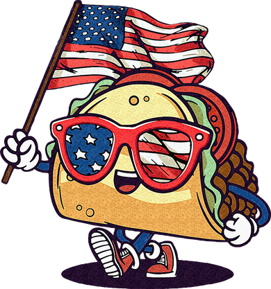 Taco Sunglasses American Flag USA Funny 4th Of July Gifts Women's Tank Top