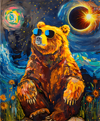 Total Solar Eclipse Grizzly Bear Women's Tank Top