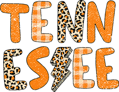 Tennessee State Flag Orange Plaid Leopard Print Souvenir Women's T-Shirt
