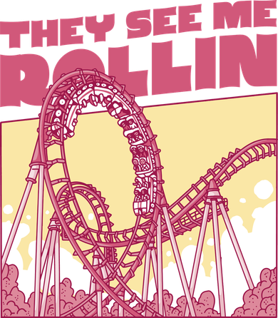 They See Me Rollin Funny Roller Coaster Kids T-Shirt
