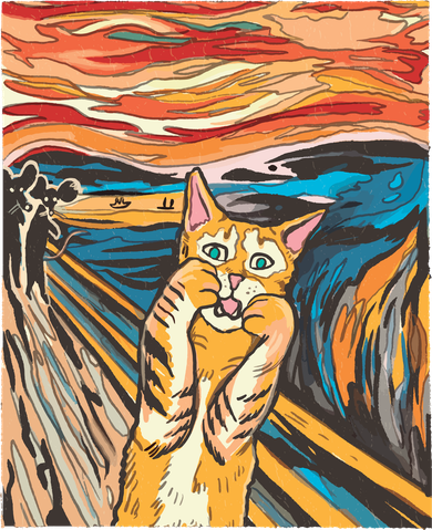 The Scream Parody Cat Mousepad