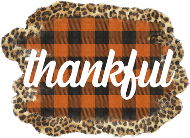 Thankful Thanksgiving Holiday Cheetah Plaid Women's Long Sleeve Shirt