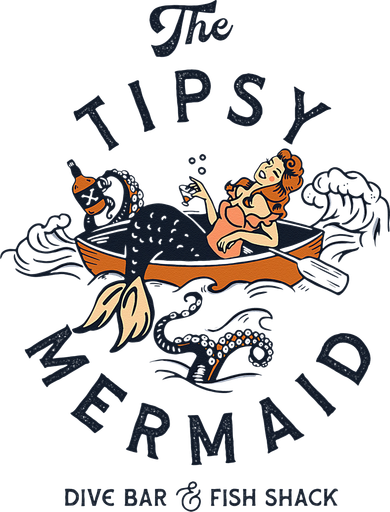 The Tipsy Mermaid Dive Bar & Fish Shack Vintage Pinup Art Coaster