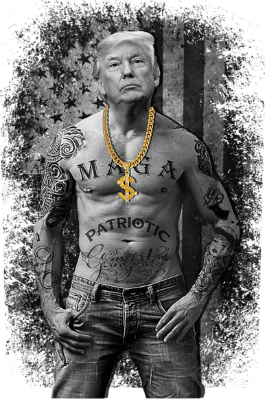 Trump Tattoo Patriotic Gangster Anti Liberal Pro Trump Republican Gifts Toddler T-Shirt