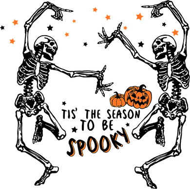 Tis The Season To Be Spooky Halloween Dancing Skeletons Kids Long Sleeve Shirt