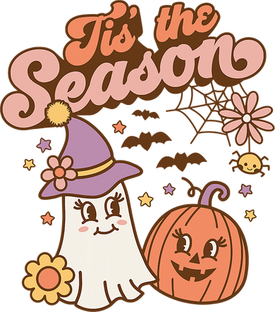 Tis The Season Fall Season Autumn Ghost Pumpkin Halloween Costume Baby Bodysuit