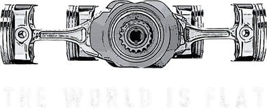 The World Is Flat Boxer Engine Car Enthusiast Women's V-Neck T-Shirt
