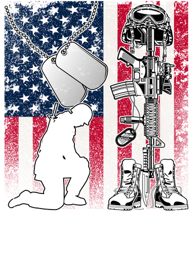 Thank You Memorial Day Distressed Flag Kneeling Soldier Women's Sweatshirt