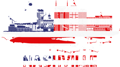 USA American Flag Cityscape Nashville Tennessee Skyline Kids T-Shirt
