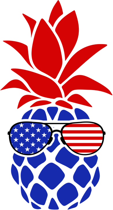 USA American Flag Sunglasses Pineapple Women's Tank Top