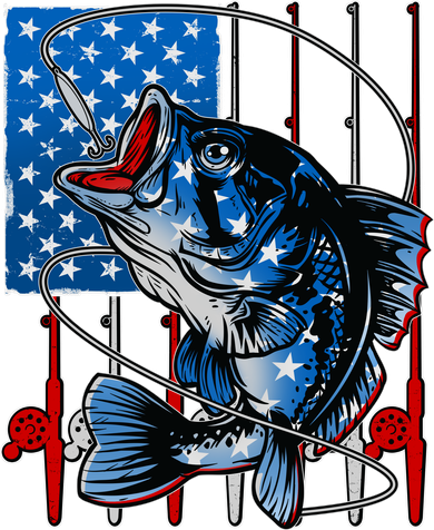 USA American Flag Bass Fishing Kids Sweatshirt