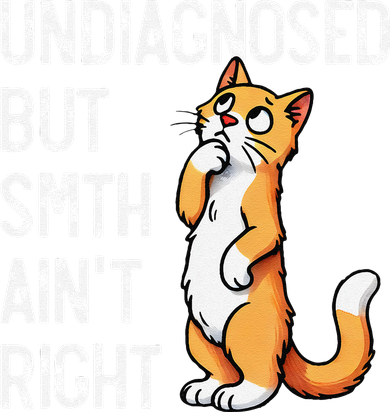 Undiagnosed But Something AinT Right Funny Cat Saying Meme Golf Towel