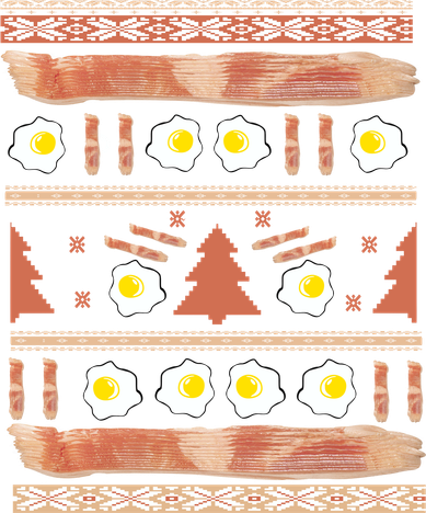 Ugly Bacon And Eggs Christmas Sweater Kids Long Sleeve Shirt