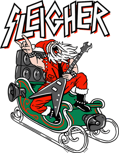 Ugly Christmas Sweater Sleigher Heavy Metal Santa Xmas Coffee Mug