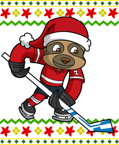 Ugly Christmas Sweater Gift Sloth Hockey Gift Women's Tank Top