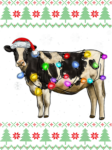 Ugly Christmas Sweater Cow Christmas Lights Sweater Light Up Coaster