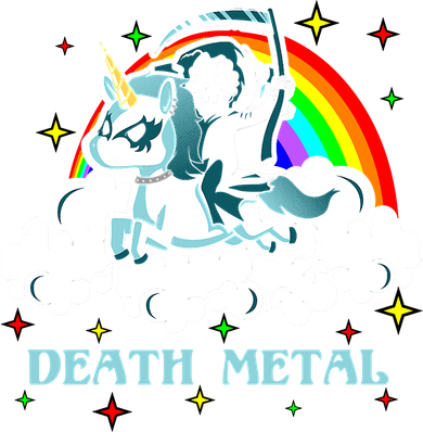 Unicorn Death Metal Rocker Go To Hell Rainbow Women's T-Shirt
