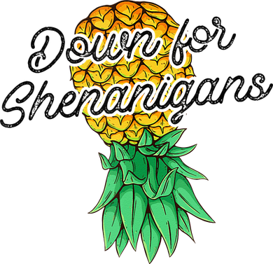 Upside Down Pineapple Down For Shenanigans Funny Swinger Toddler Long Sleeve