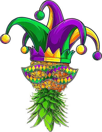 Upside Down Pineapple Mask Mardi Gras Kids T-Shirt