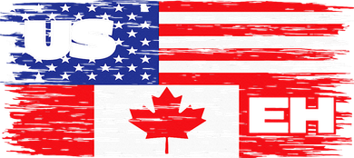 US EH Canada America Flag Maple Leaf Proud Canuck Roots Doggie Tank