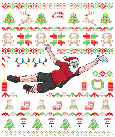Ultimate Frisbee Santa Claus Sport Ugly Christmas Cute Gift Toddler Long Sleeve