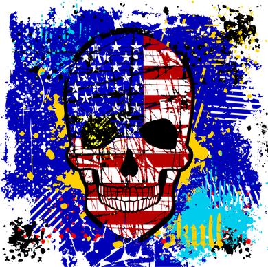 USA Grunge Skull Baby Bodysuit