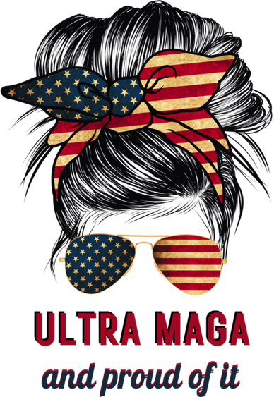 Ultra Maga Mama Girl Gift Proud Messy Bun American Flag Cute Gift Coaster