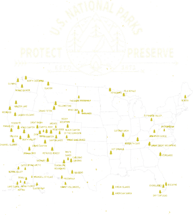 U.S. National Park Camping All 63 US National Parks Map Coaster