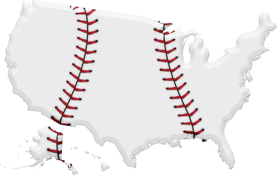US Map American Baseball Coaster