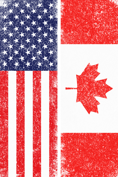 Vintage USA Canadian Flag Santa Hat