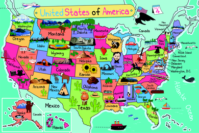 United States Cartoon Drawing Mousepad