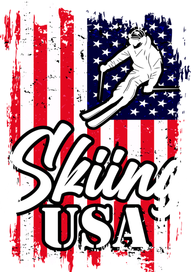 USA Skiing Flag Design Tote Bag