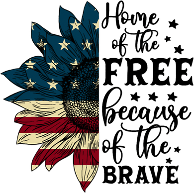 USA Sunflower Flag Home Of The Free Because Of The Brave Santa Hat