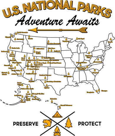 US National Parks Map Adventure Awaits Women's Hoodie
