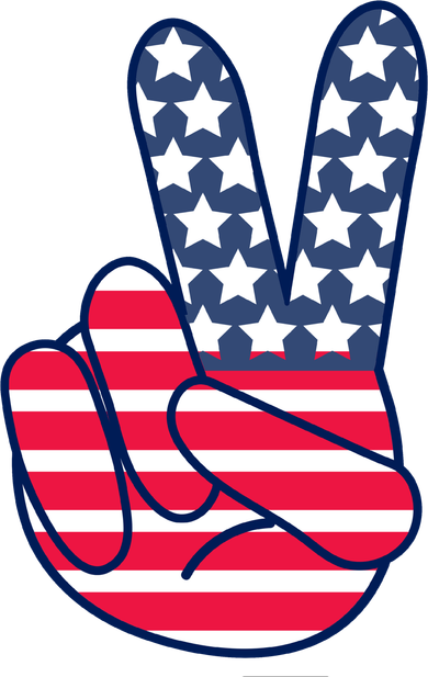 USA Simple Peace Sign Coaster