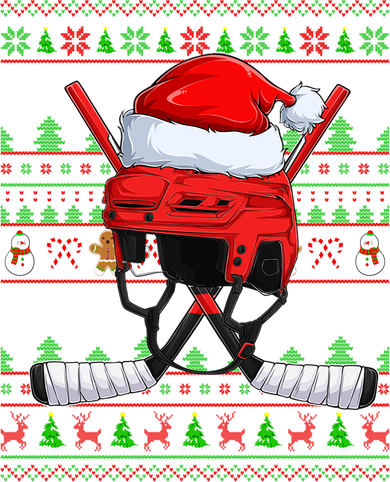Ugly Xmas Sweater Style Lighting Hockey Christmas Gift Kids Hoodie
