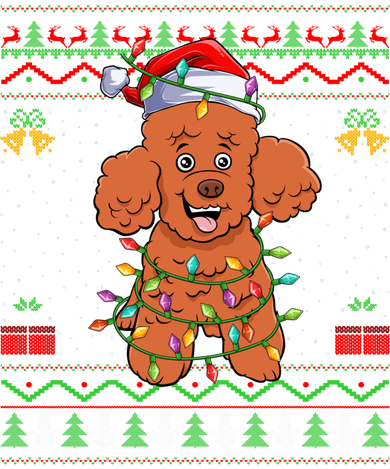 Ugly Xmas Sweater Style Santa Poodle Dog Christmas Gift Hat